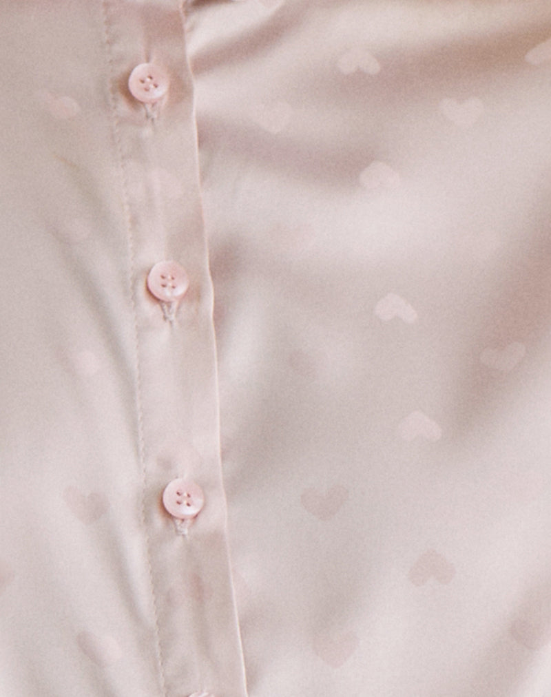 Image of Meline Blouse in Satin Jacquard Pink