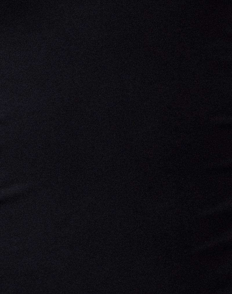 Image of Melton Long Sleeve Halter Top in Rayon Jersey Black