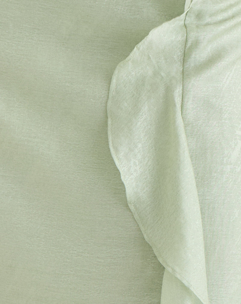 Image of Aksaya Midi Skirt in Shimmer Chiffon Olive