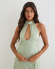 Image of Memayu Halterneck Top in Shimmer Chiffon Olive