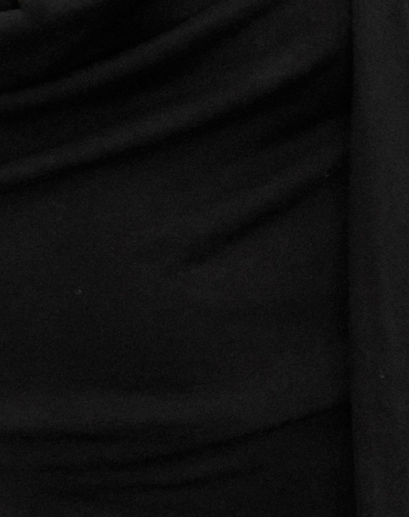 Image of Menora Cowl Neck Top in Black Cupro