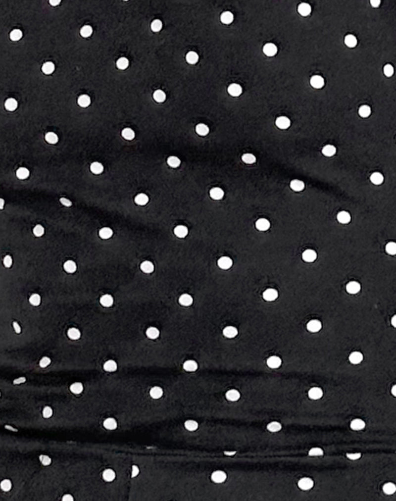 Image of Meredith Backless Playsuit in Polka Black