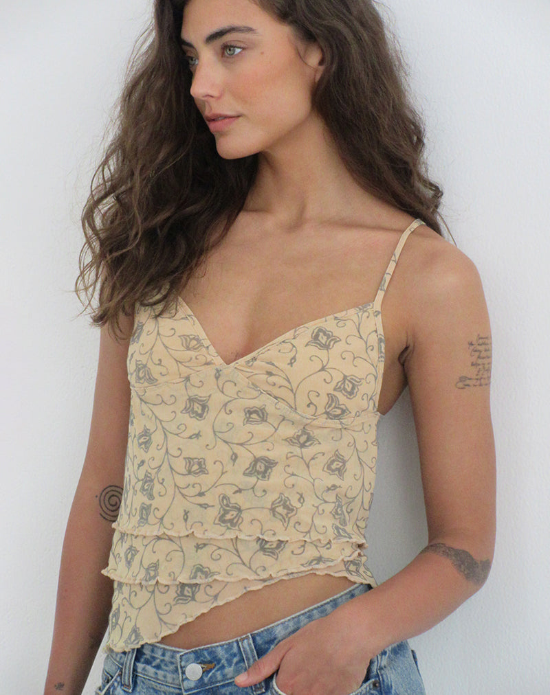 Image of Merida Top in Winding Ivy Pale Yellow