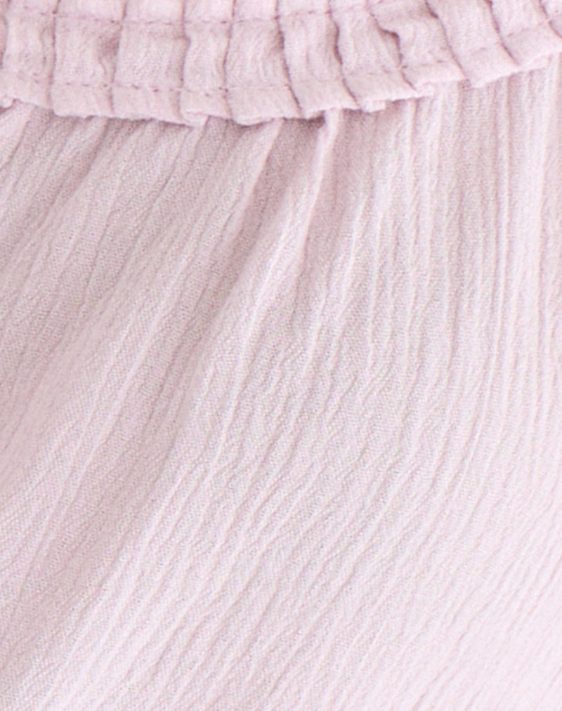 Image of Merisso Scoop Neck Keyhole Top in Crinkle Light Pink