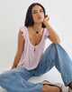 Image of Merisso Scoop Neck Keyhole Top in Crinkle Light Pink
