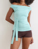 Image of Merlene Off Shoulder Top Tie in Rayon Jersey Aqua