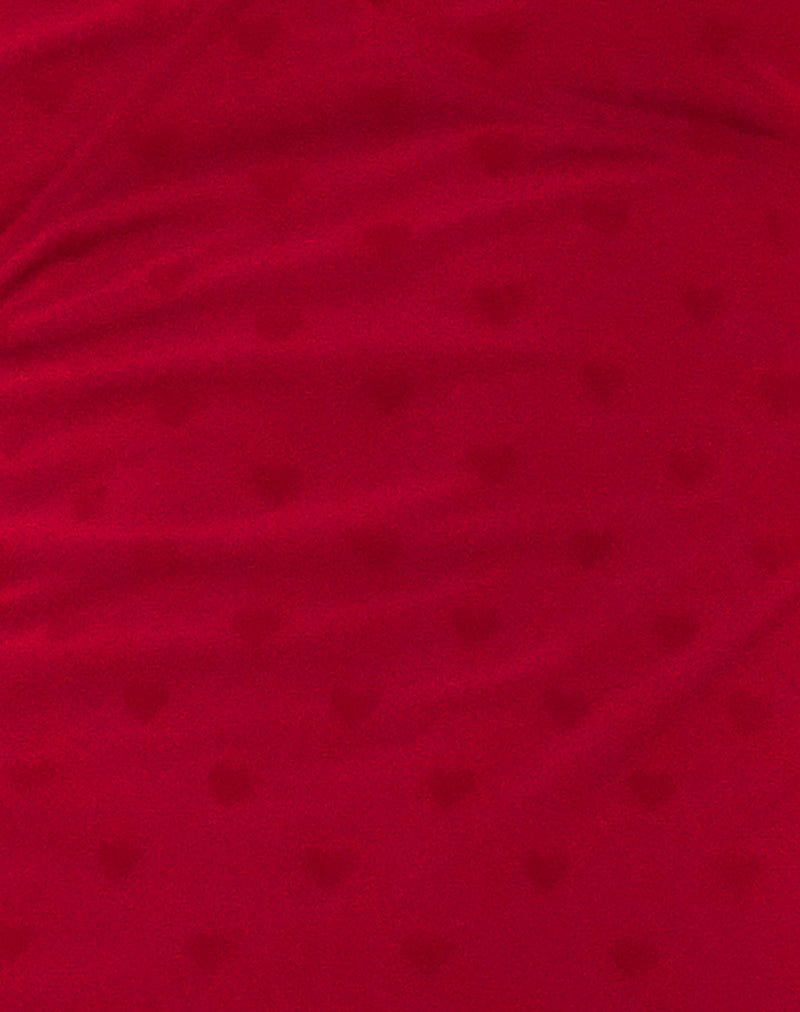 Image of Micaya Mini Dress in Red Heart Flocked Mesh