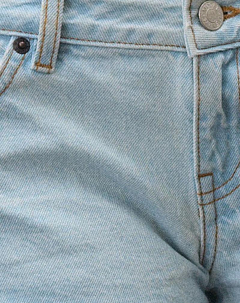Image of Micro Denim Hot Pant in Sun Bleach Blue