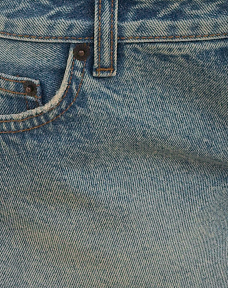Image of Micro Denim Hot Pant in Vintage Blue