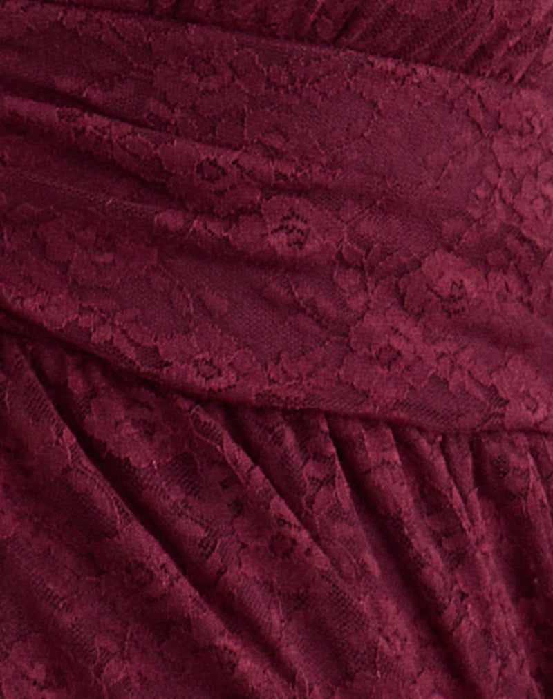 Image of Milna Butterfly Top in Lace Maroon