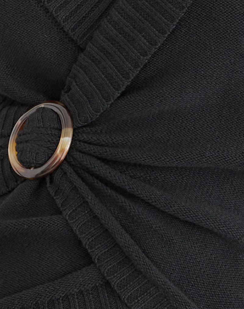 Image of Minara Top with Resin Buckle in Knit Black