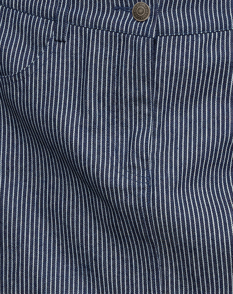 Image of Mini A-Line Skirt in Pinstripe Indigo Wash