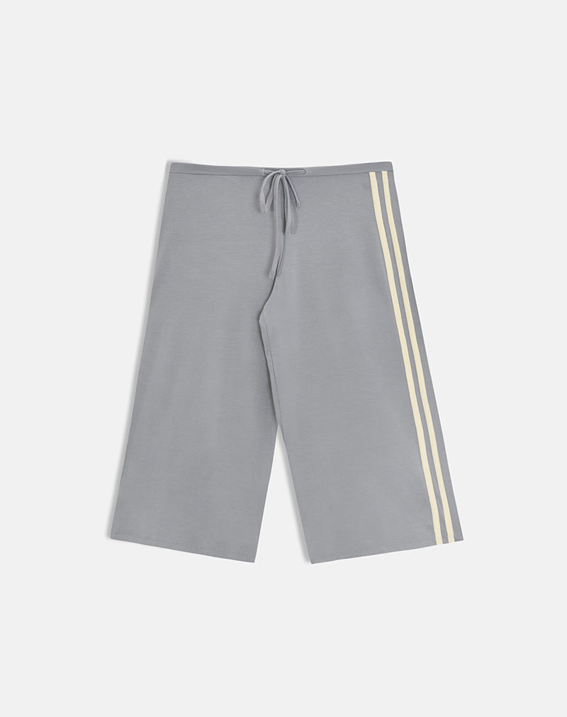 Image of Mino Capri Trouser in Grey with Lemon Yellow Binding