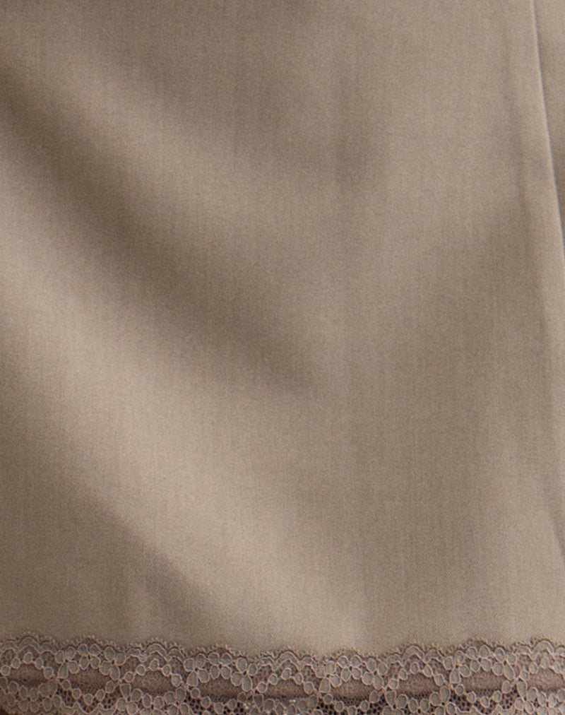 Image of Minya Mini Skrt with Lace Trim in Taupe