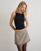 Image of Minya Mini Skrt with Lace Trim in Taupe