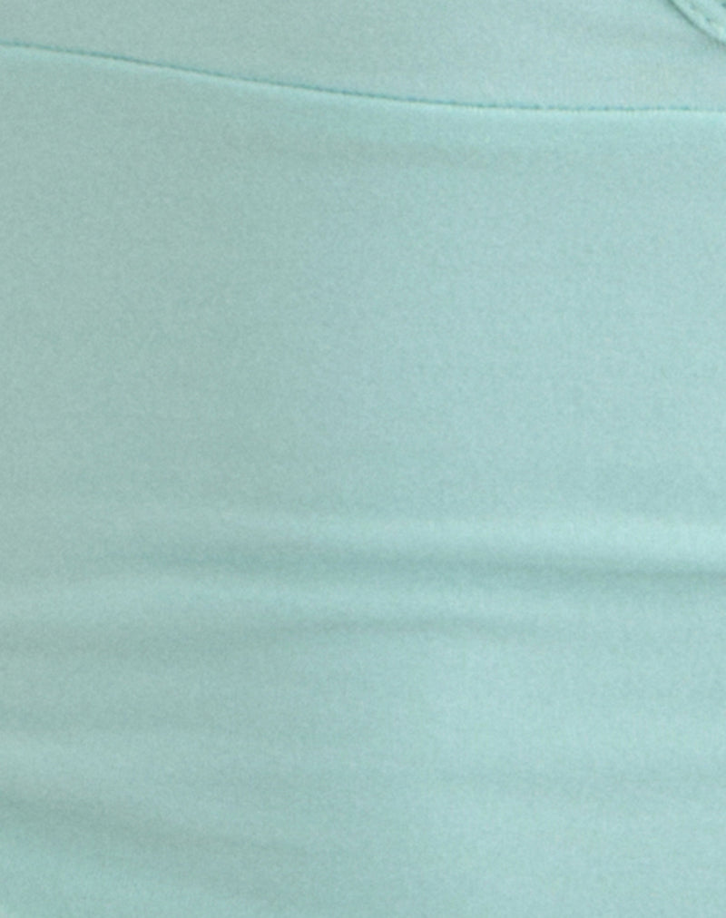 Image of Mioto Keyhole Halterneck Top with Studs in Rayon Aqua