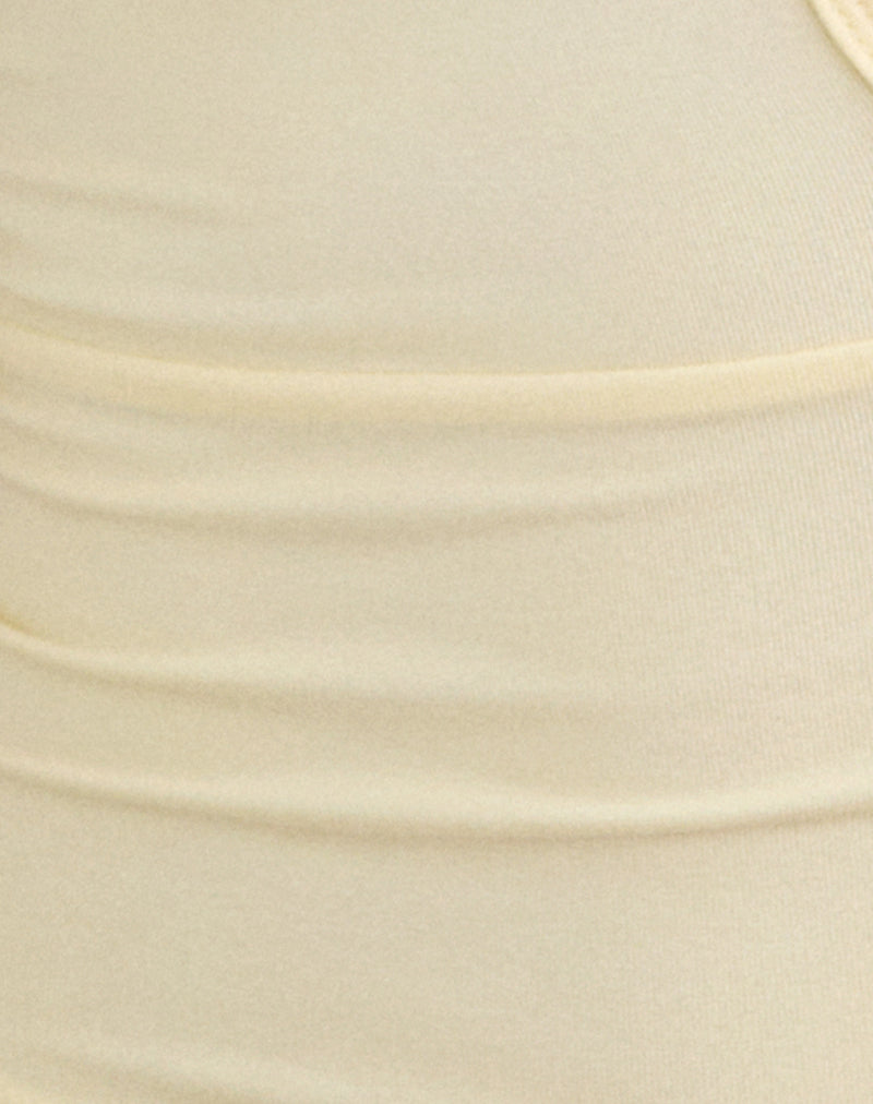 Image of Mioto Keyhole Halterneck Top with Studs in Rayon Lemon