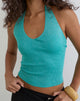 Image of Mirelda Halterneck Top in Lurex Blue