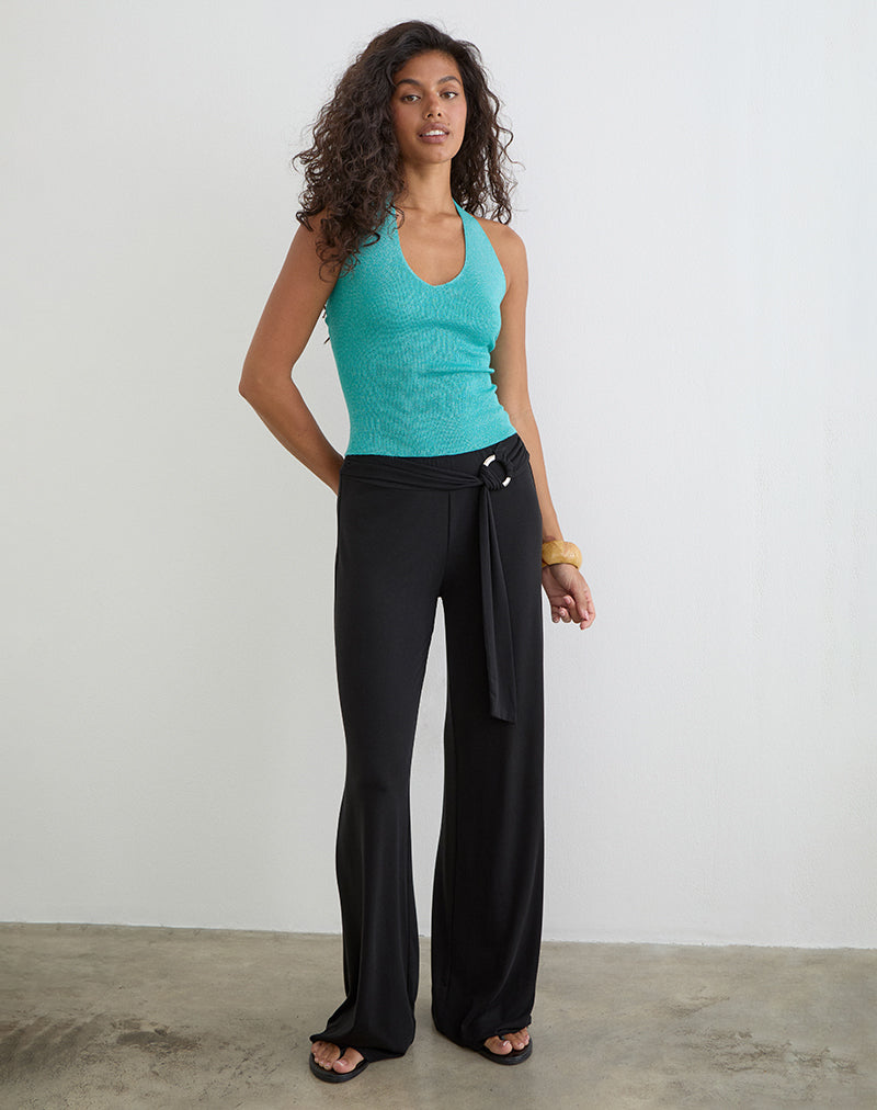 Image of Mirelda Halterneck Top in Lurex Blue