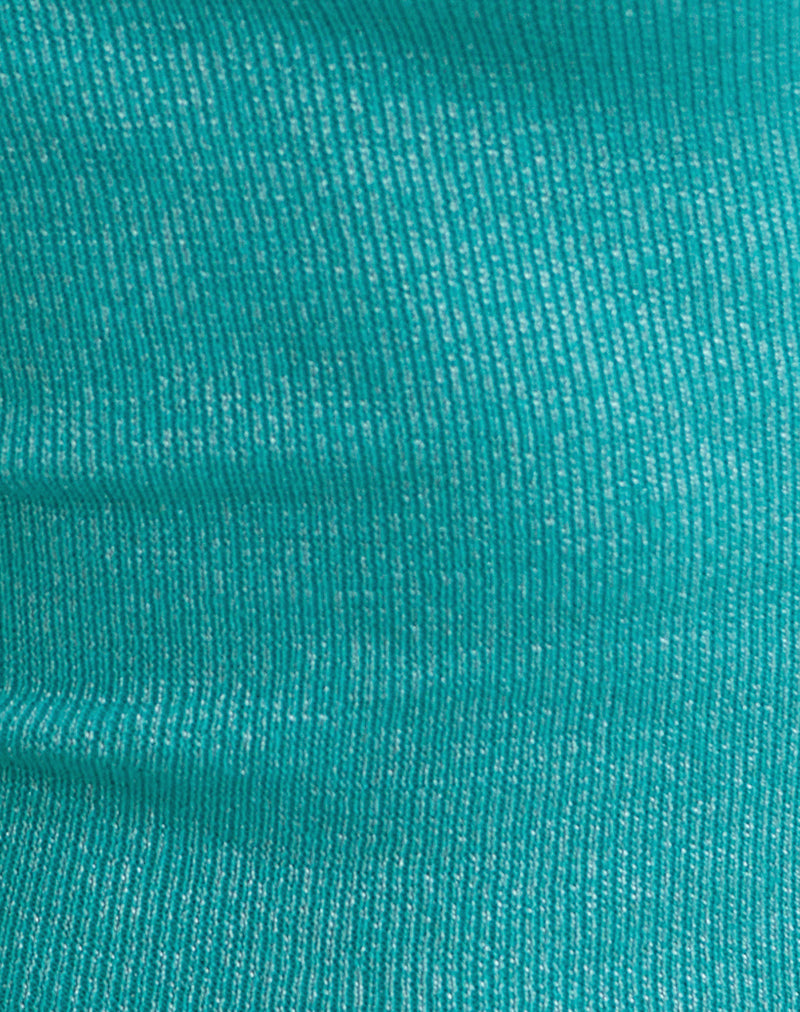 Image of Mirelda Halterneck Top in Lurex Blue