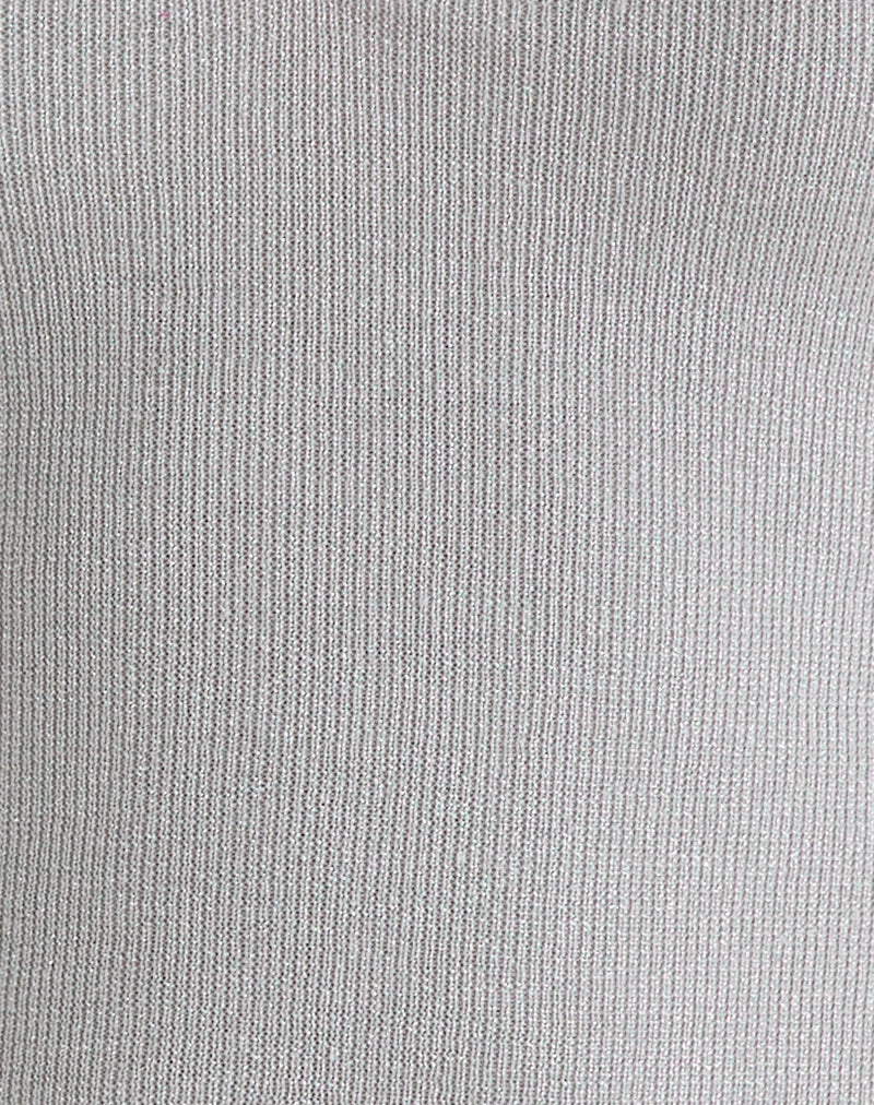Image of Mirelda Halterneck Top in Lurex Silver
