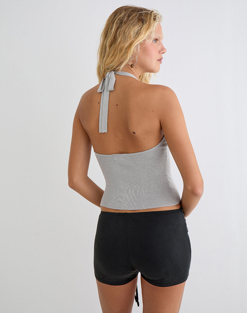 Image of Oliga Short with Studs and Wrap Tie in Black