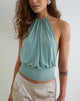 Image of Miruna Halterneck Top in Aqua Grey
