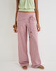 Image of Cursa Trouser in Linen Dusty Rose with Belt