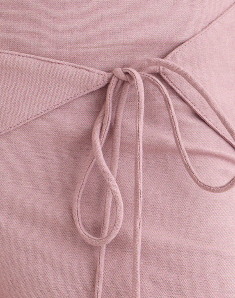 Image of Cursa Trouser in Linen Dusty Rose with Belt