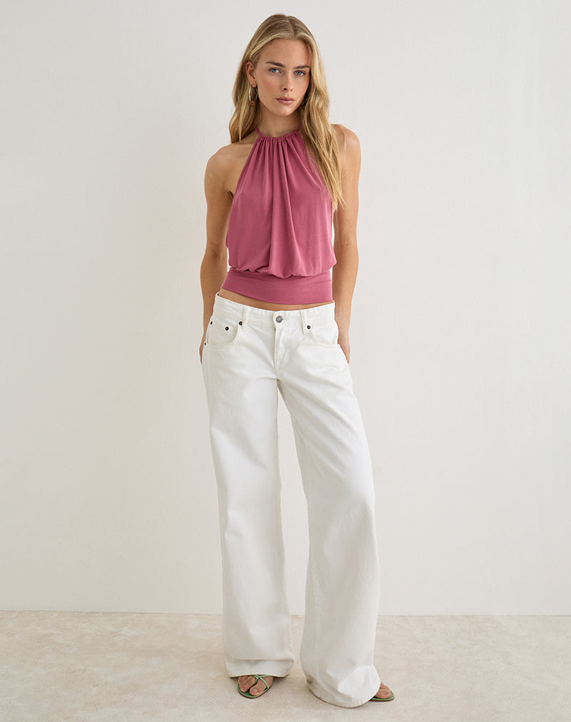 Image of Miruna Halterneck Top in Raspberry