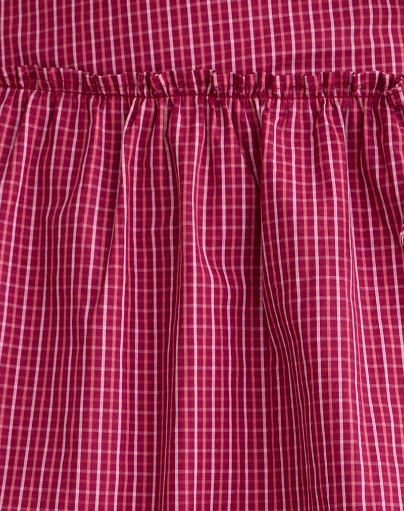 Image of Kasma Skirt in Raspberry Shadow Check
