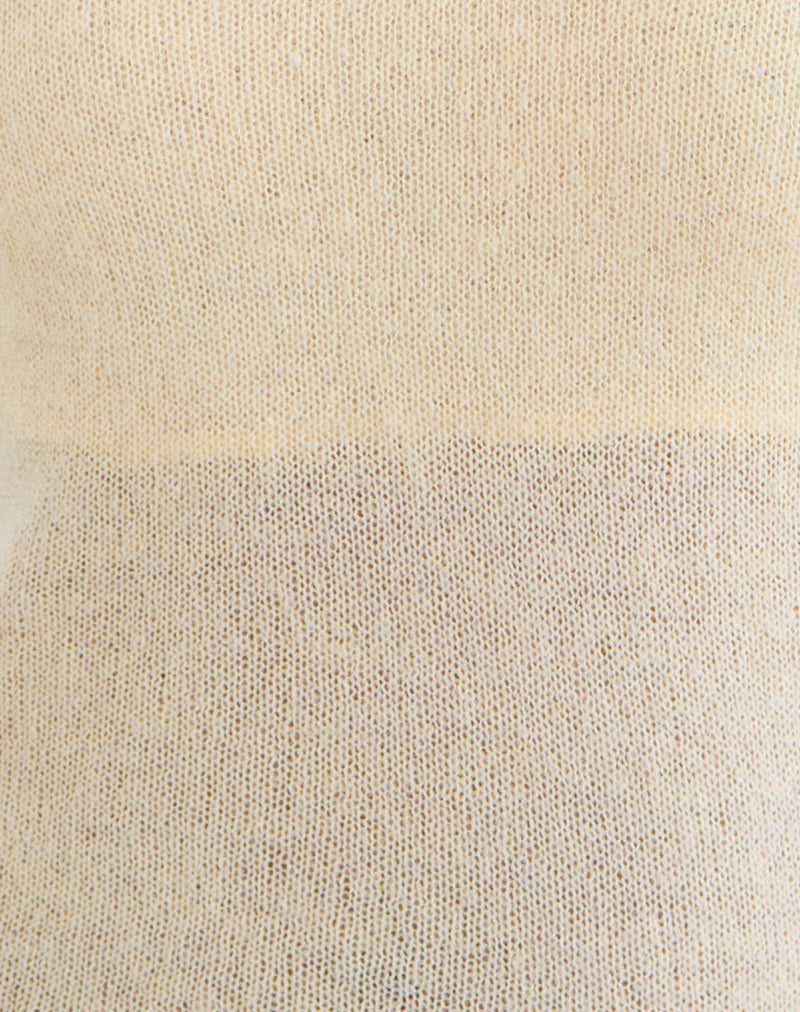 Image of Misora Long Sleeve Top in Sheer Knit Lemon