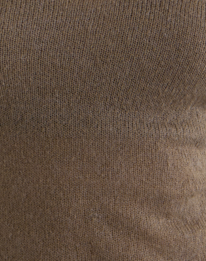Image of Misora Long Sleeve Top in Sheer Knit Taupe