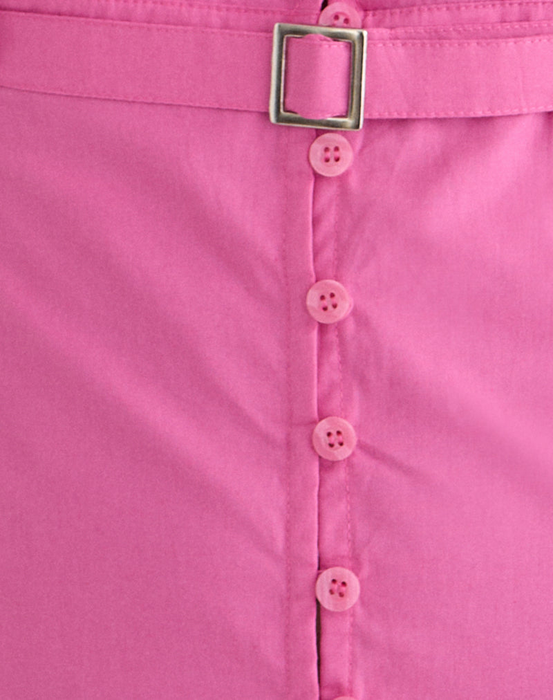 Image of Miyala Top in Poplin Pink Rose with Buckle