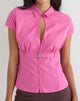 Image of Miyala Top in Poplin Pink Rose with Buckle