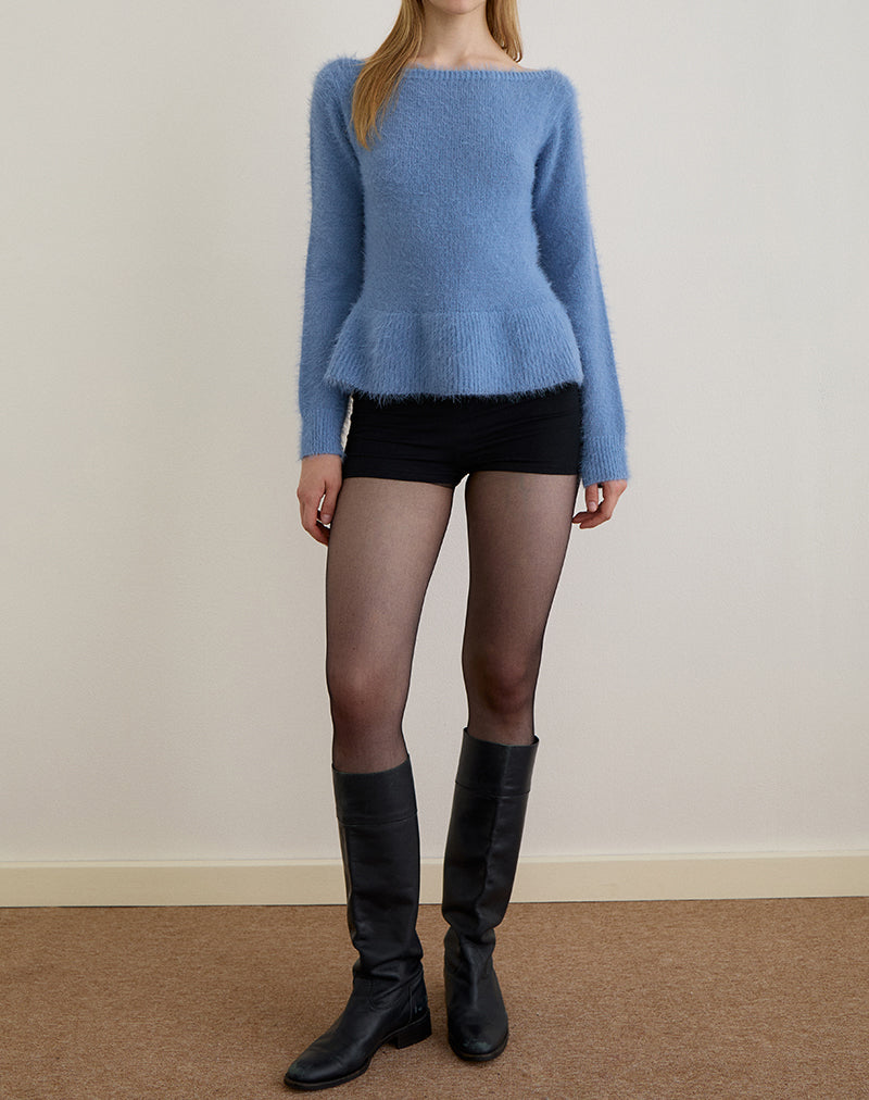 Image of Mizuki Top in Knit Dusty Blue