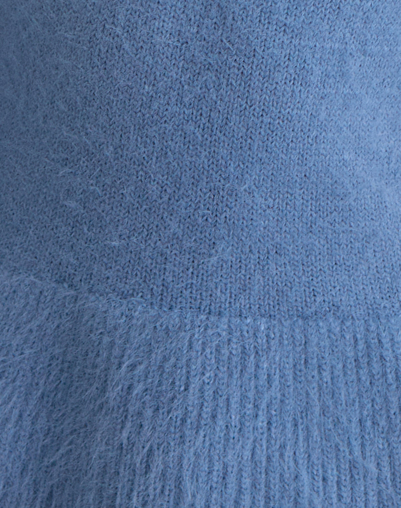 Image of Mizuki Top in Knit Dusty Blue