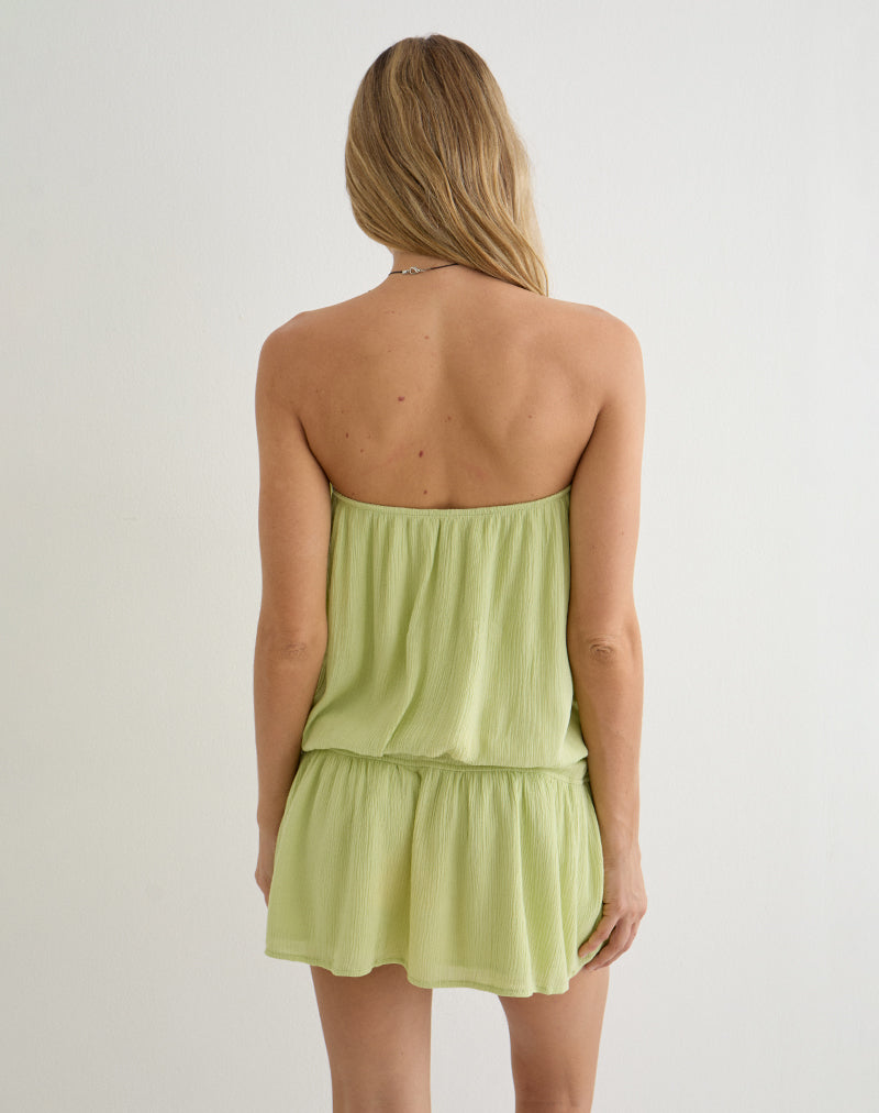 Image of Moka Mini Dress in Crinkle Pistachio
