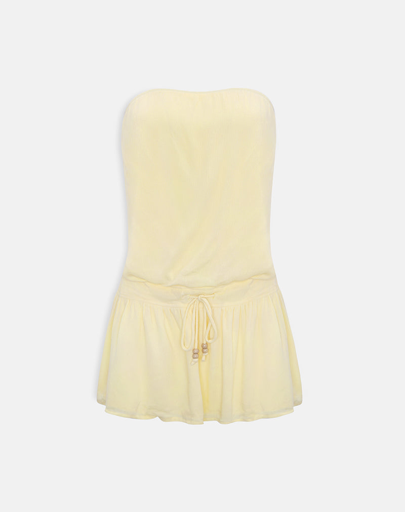 Image of Moka Mini Dress in Crinkle Butter Yellow