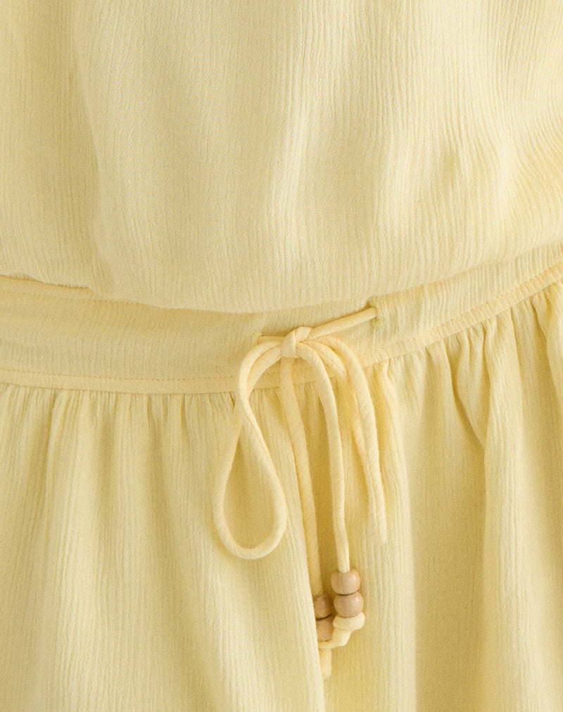 Image of Moka Mini Dress in Crinkle Butter Yellow