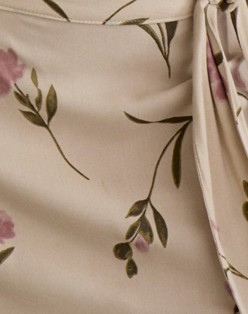 Image of Mokono Mini Skirt in Bloom Leafy Taupe