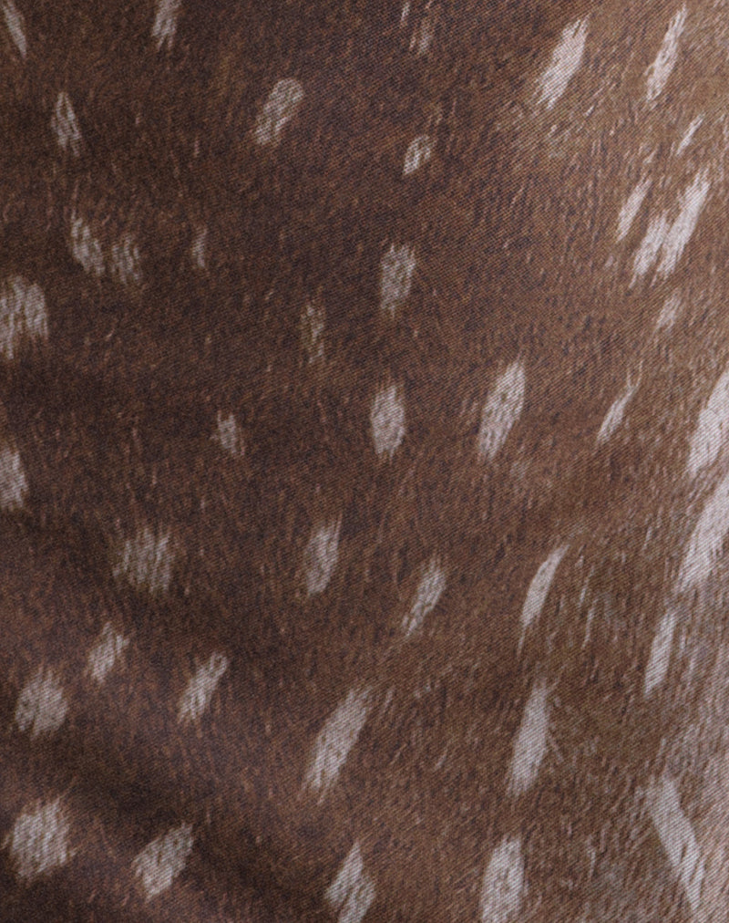 Image of Molada Mini Dress in Mesh Blurry Deer Brown