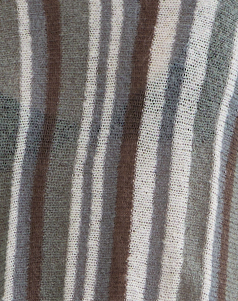Image of Monara Off Shoulder Knit Top in Big Stripe Grey