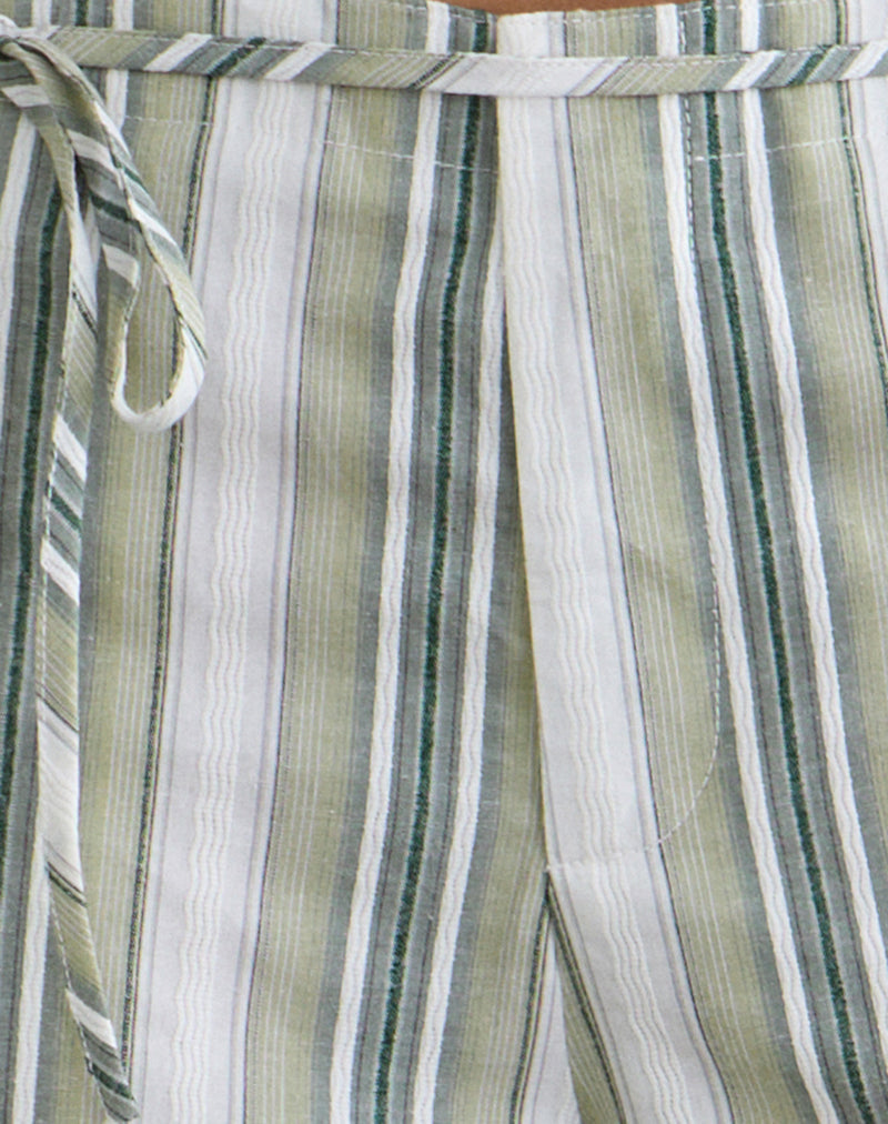 Image of Morino Trouser in Sage Stripe