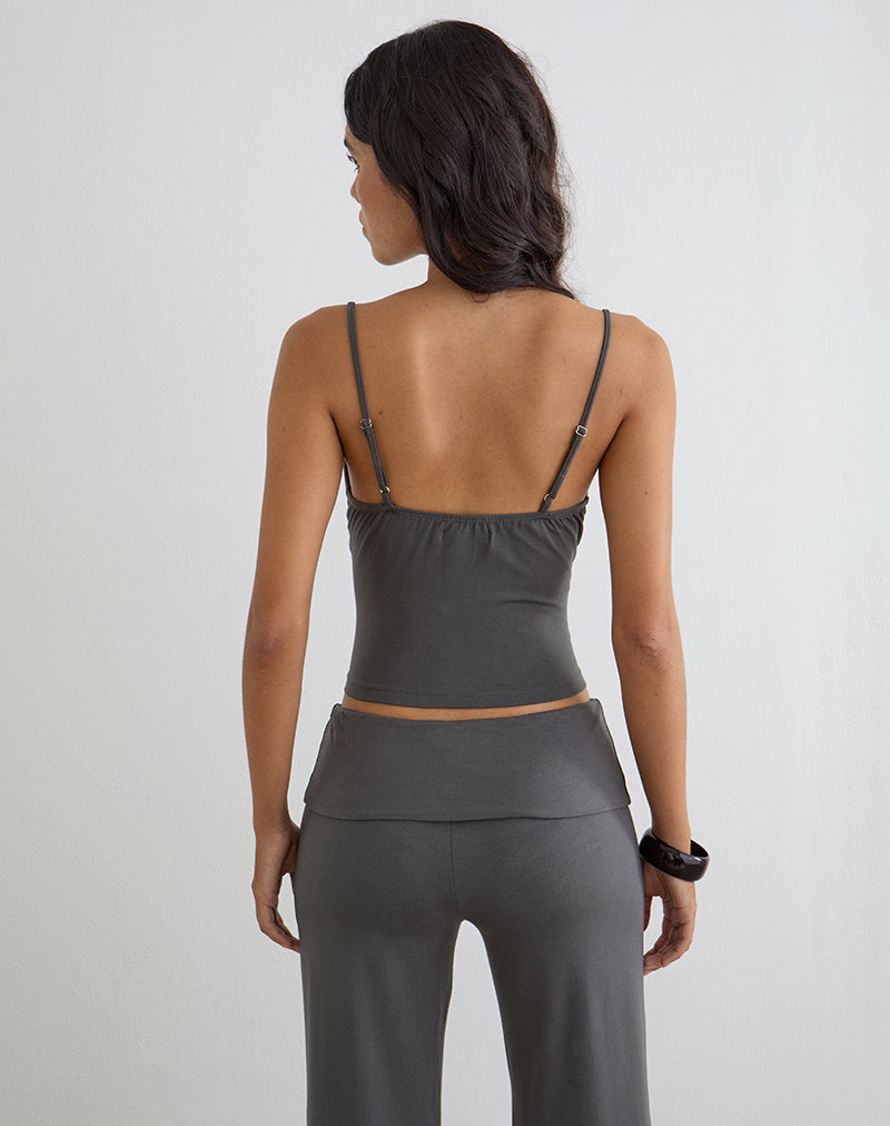 Image of Morty Top in Spiral Charcoal Grey