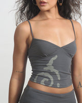 Image of Morty Top in Spiral Charcoal Grey