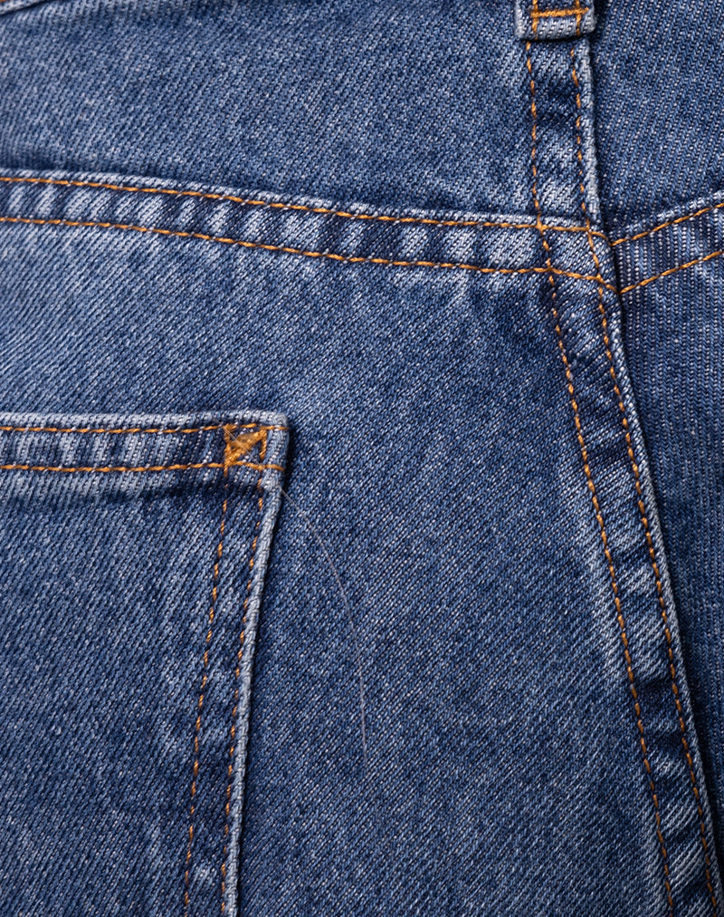 Image of Roomy Extra Wide Low Rise Jeans in Mid Blue Used