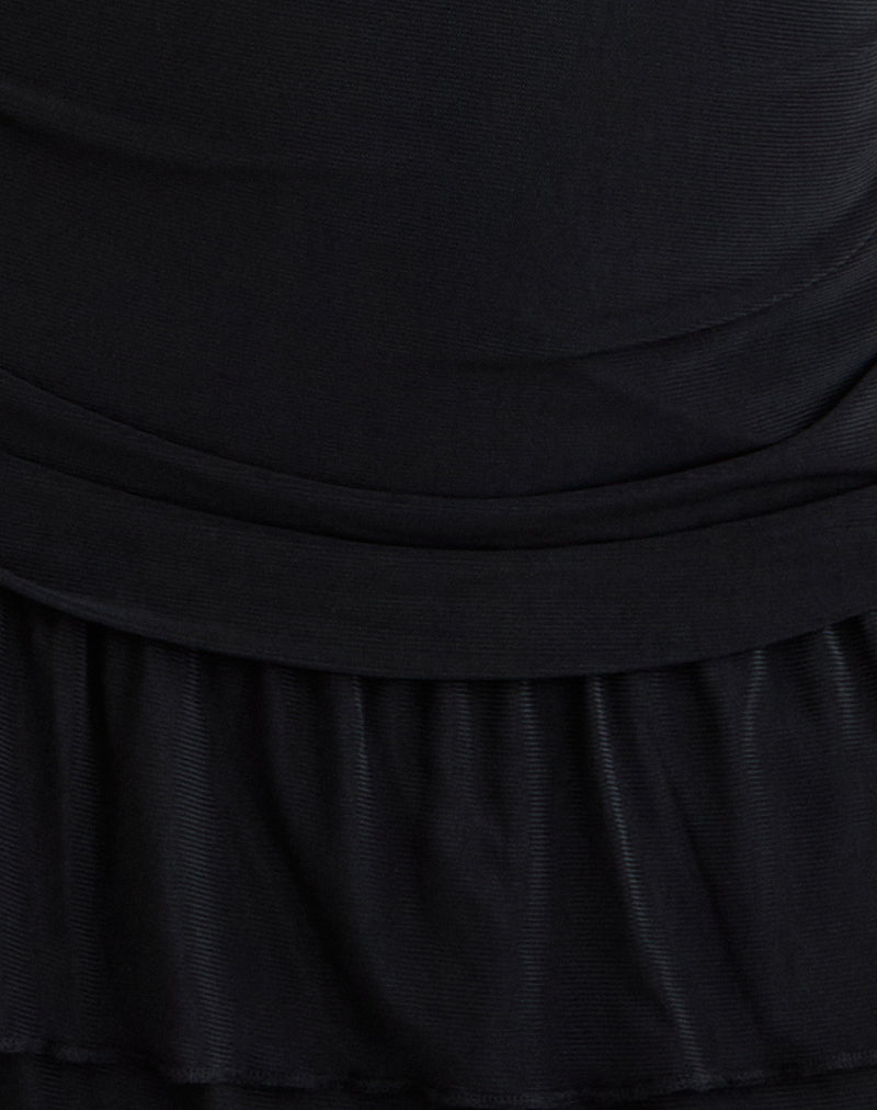 Image of Mowgli Cap Sleeve Mini Dress in Black