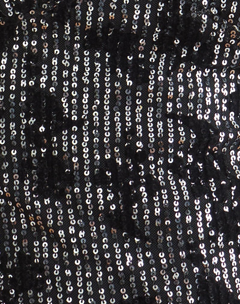 Image of Mulya Cami Top in Floral Sequin Black