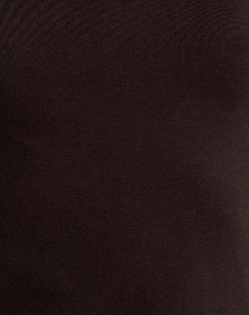 Image of Muzan Long Sleeve Top in Rayon Jersey Chocolate Brown